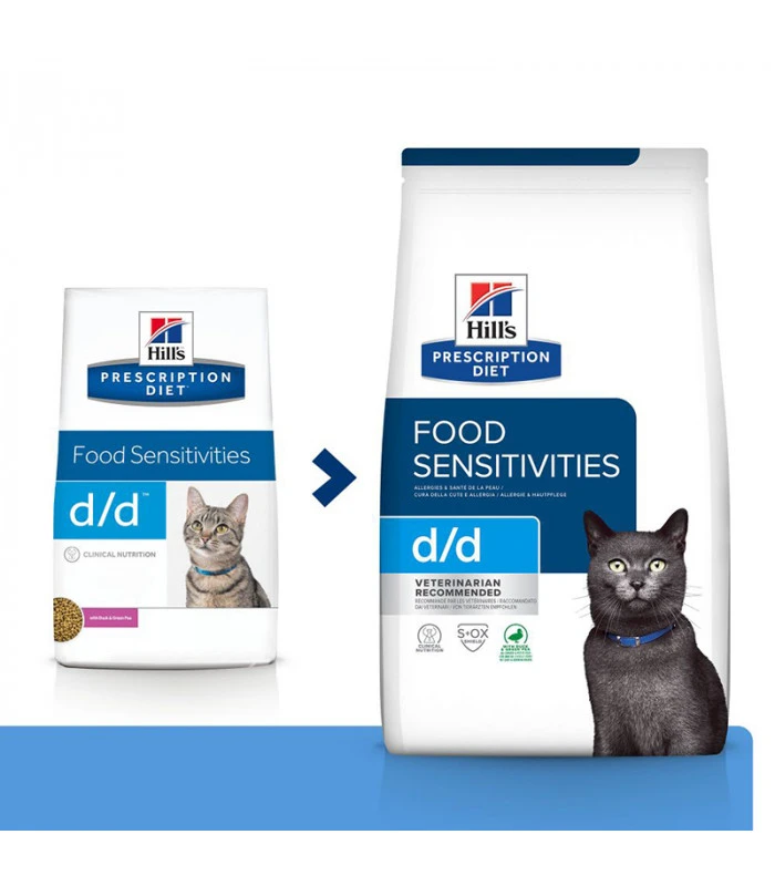 HILL'S Pet Nutrition Croquettes D/D FOOD SENSITIES CANARD & PETITS POIS Chat Sac 1.5 Kg - Prescription Diet 3 HILL'S Pet Nutrition Croquettes D/D FOOD SENSITIES CANARD & PETITS POIS Chat Sac 1.5 Kg - Prescription Diet